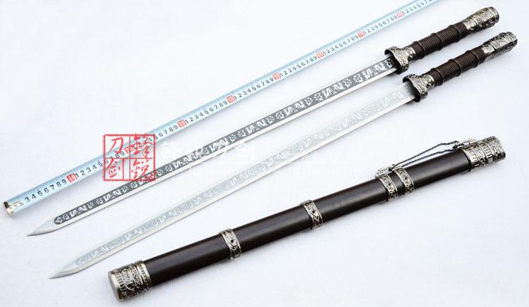 longquan sword stainless steel black wolong hard sword DLC film sword sword qin jian handicraft collection is not edged usually