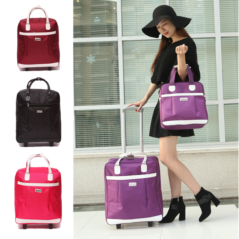 拉杆包女手提行李袋大容量韓版旅行包輕便短途防水子母登機旅遊包