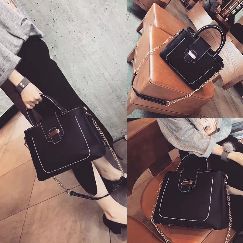 包包女2017新款韓版手提包大包潮簡約時尚單肩包鏈條斜挎包女包包