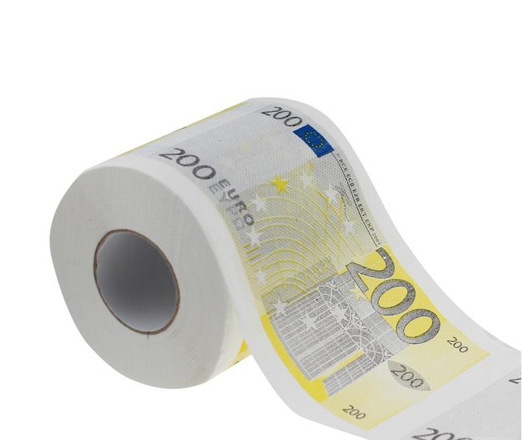 1 Roll Dollar Euro Toilet Paper Money Novelty Tissue Prank Funny