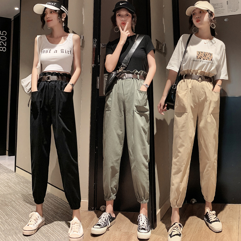 robe d'été version coréenne de l'œuf de la taille, de fret pantalon femmes la section mince lâche occasionnel pieds pantalon étudiant peplum faisceau pieds pantalon carotte robe d'été version coréenne de l'œuf de la taille, de fret pantalon femmes la section mince lâche occasionnel pieds pantalon étudiant peplum faisceau pieds pantalon carotte