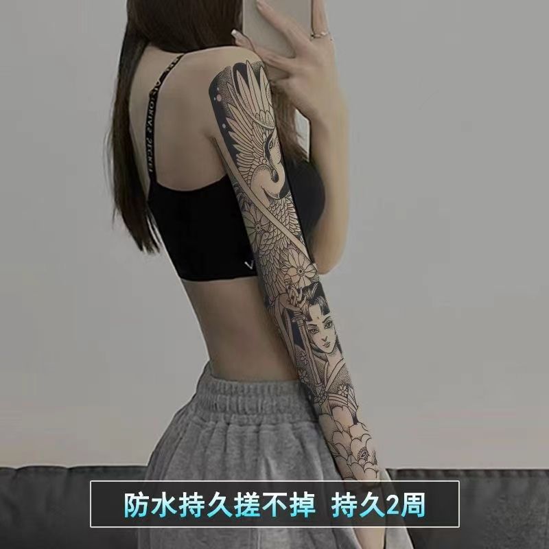 Full Tattoo Arm Herbal Tattoo Sticker Long Lasting Waterproof Non-Reflective Semi-Permanent Social Big Picture Long-Lasting New Stickers