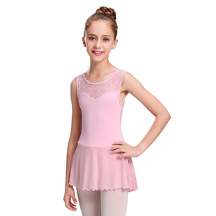 芭蕾娃娃儿童芭蕾舞裙练功服女童夏季无袖形体服演出服连体体操服