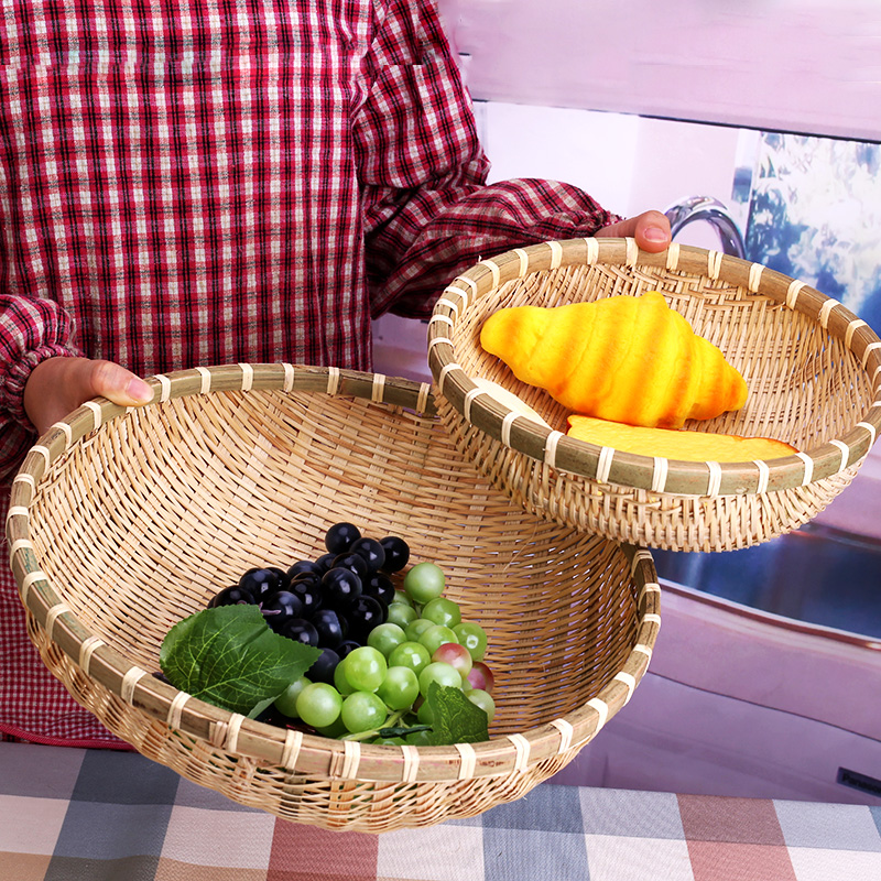 handmade bamboo basket bamboo woven products bamboo dustpan fruit dish washing laundry list to receive a bamboo basket sieve drop steamed bread, steamed bread