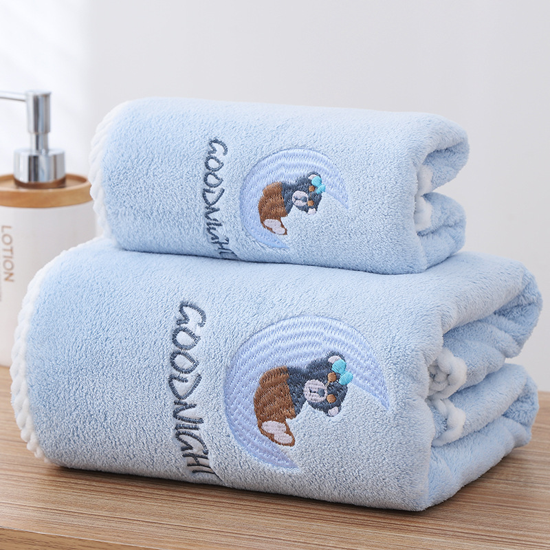 Bath Towel plus-Sized Thickened Adult Unisex Household Bath Absorbent Quick-Drying Towel Coral Fleece Wrapping Towel