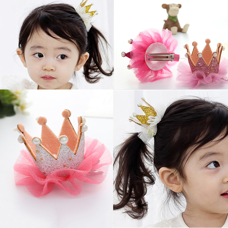 兒童頭飾皇冠發夾韓國寶寶頭花女童發飾卡子小女孩發卡邊夾頭飾品