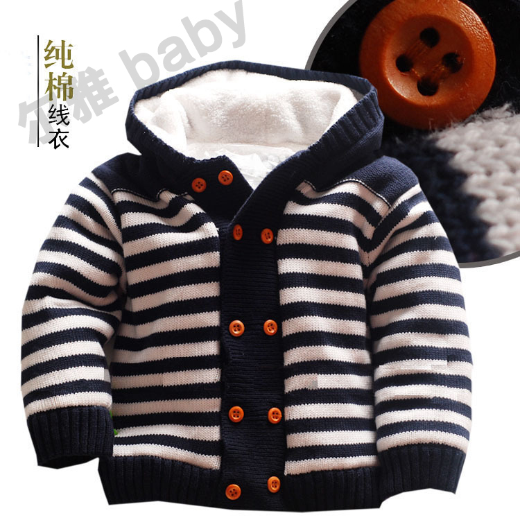 秋鼕季嬰兒寶寶毛衣外套加絨加厚0123歲兒童毛線衣男女童針織開衫