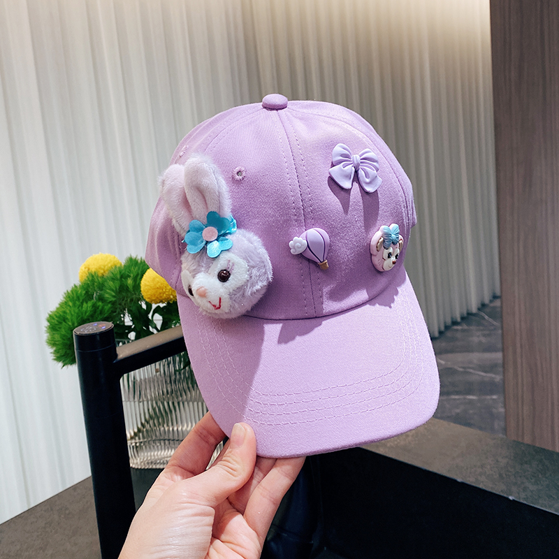 2022 New Korean Trendy Child Peaked Cap Cotton Linebel Baseball Cap Boys and Girls Cartoon Outdoor Sun Hat