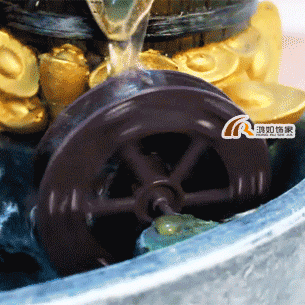 聚宝盆一桶金八方来财开业 风水轮流水树脂工艺创意摆件18-31金
