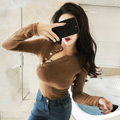 性感低胸上衣t恤女秋长袖学院风打底衫夜场露胸显胸大ol紧身小衫-淘宝网 性感低胸上衣t恤女秋长袖学院风打底衫夜场露胸显胸大ol紧身小衫-淘宝网