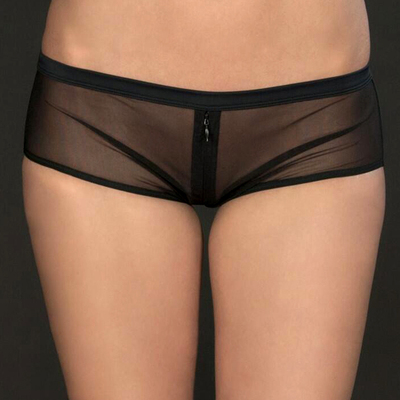 欧美ds钢管舞表演服性趣透明短裤女装爱情拉链开档牛奶丝打底热裤-淘宝网