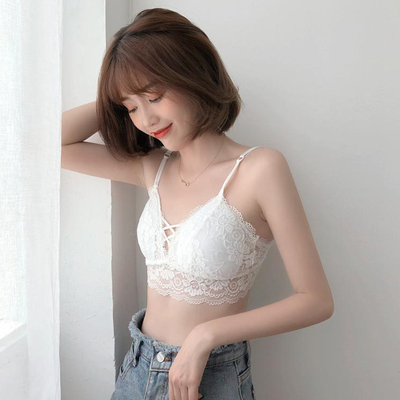 秋季韩版无钢圈蕾丝性感聚拢裹胸内衣带胸垫短款吊带背心抹胸女士-淘宝网 秋季韩版无钢圈蕾丝性感聚拢裹胸内衣带胸垫短款吊带背心抹胸女士-淘宝网