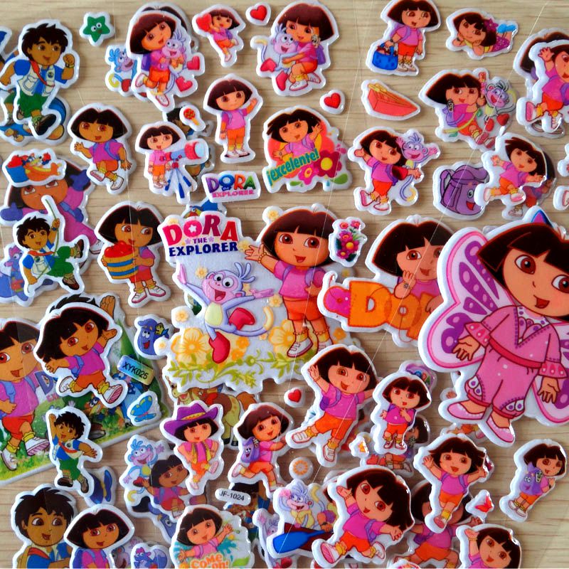 女童卡通寶寶貼紙兒童粘貼畫黏黏紙動畫片Dora