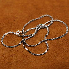 S925 Серебро, ретро, тайское серебро, ручное ожерелье для мужчин и женщин, старое 8 - буквенное кольцо, 2 - мм цепь ключицы с тонкой цепочкой шеи