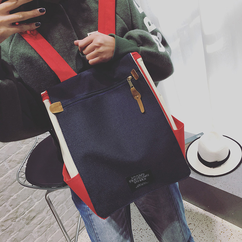雙肩包女包包韓版潮純色高中學生學院風書包女旅行大容量電腦背包