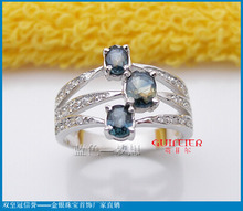 Драгоценные украшения Фила 925 Серебряное натуральное сапфировое кольцо ZCX - A105