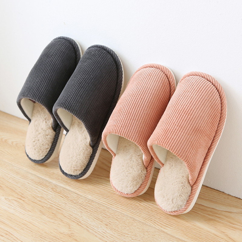 日式家居拖鞋女鼕季室內地板保暖防滑棉拖鞋男情侶厚底居家用托鞋