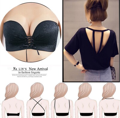 2.9cm小胸加厚无肩带文胸新娘婚纱礼服内衣聚拢隐形LB拉拉女神-淘宝网