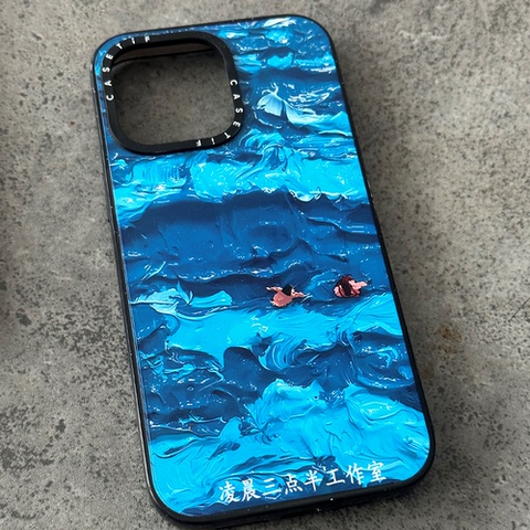 CASET Artsy Oil Painting Sunset 15, 14, 13, 12, 11 iPhone Case