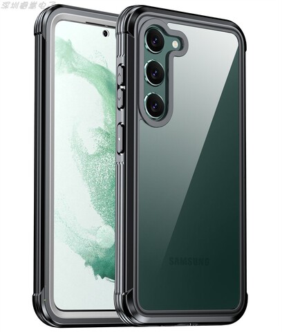 Black — 360 Degrees Full Protection Tough Shockproof Tempered Glass S23, S23 Plus, S23 Ultra Samsung Phone Case