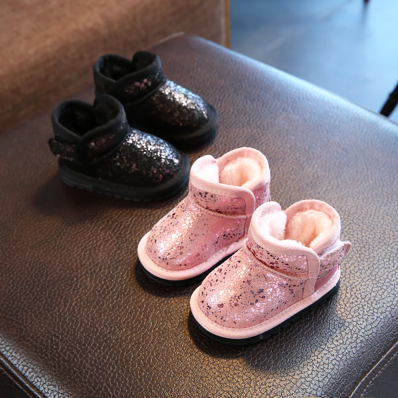 真皮寶寶棉鞋加絨保暖女童雪地靴0-1-2-3歲男童短靴嬰兒學步棉靴