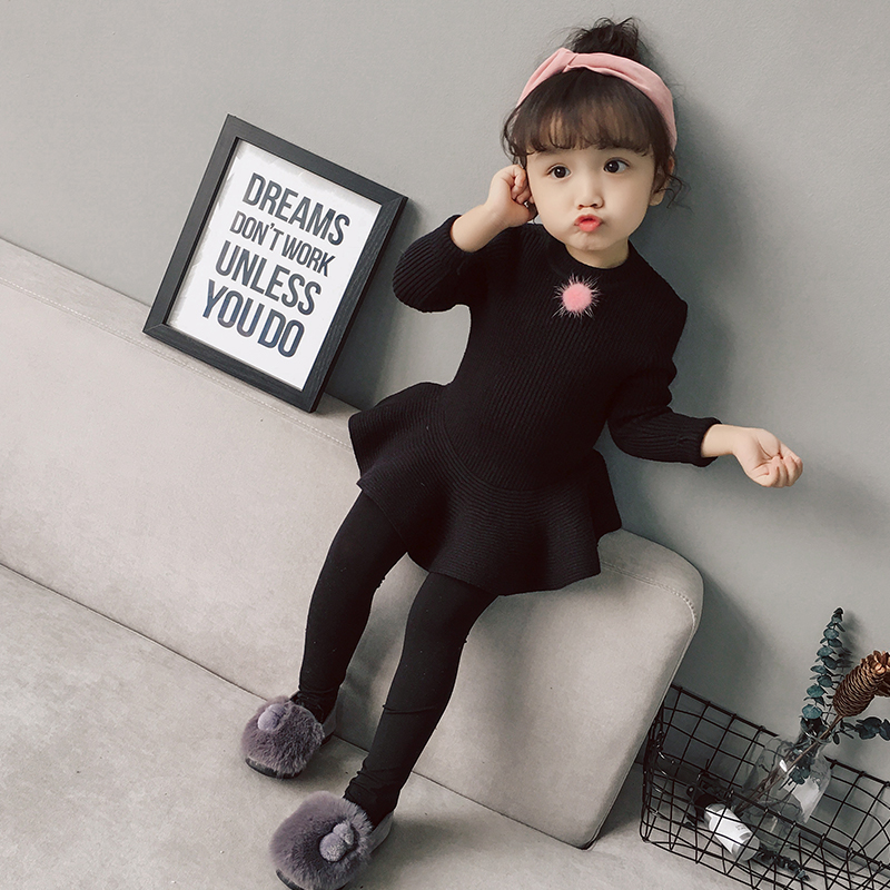 秋鼕女童公主裙韓版兒童長袖裙子嬰兒1-3歲0小童女寶寶連衣裙秋裝