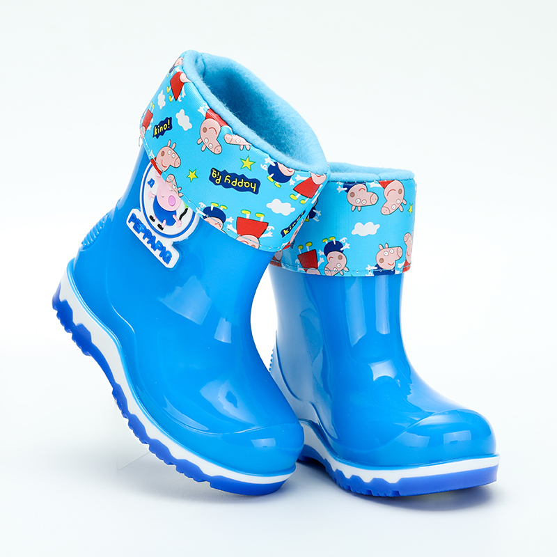 兒童保暖雨鞋男童女童防滑雨靴鼕季加絨韓版套鞋膠鞋寶寶小孩水鞋