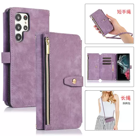 Girl Zip Wallet Crossbody  Synthetic Leather Wallets Folio Flip  Card Holder  Lanyard Strap A53 Wallets  Galaxy S22, S23, S21, Galaxy A54, Galaxy A34, Galaxy A24, Galaxy A14,