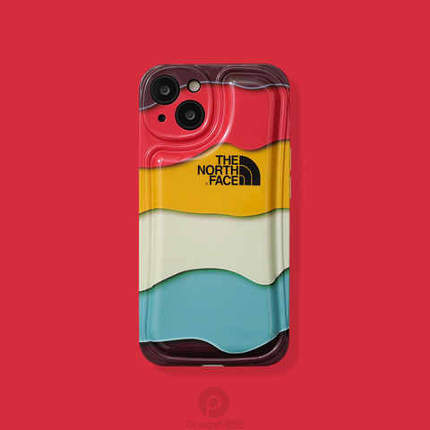 Red — The North Face New Multi Color Stripes 14, 13, 12, 11 iPhone Case