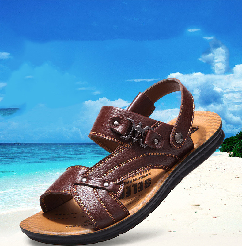 2019 été de nouvelles chaussures hommes version coréenne occasionnels de la mode des jeunes sandales hommes non-dérapant respirant en cuir véritable sandales 2019 été de nouvelles chaussures hommes version coréenne occasionnels de la mode des jeunes sandales hommes non-dérapant respirant en cuir véritable sandales