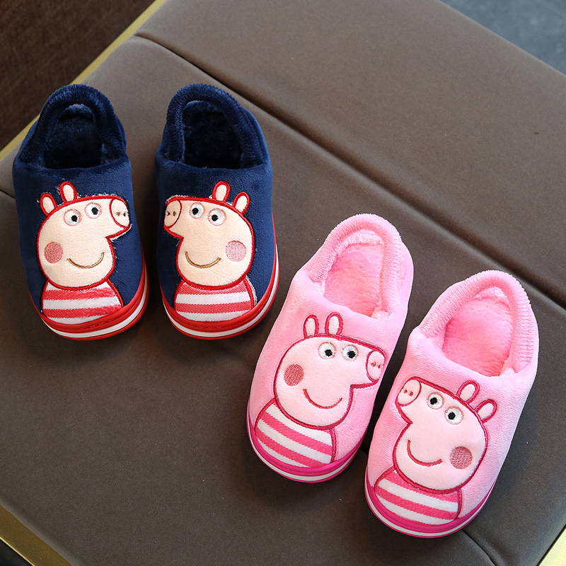 兒童棉拖鞋女寶寶1-2-3-4歲小童軟底防滑可愛男童小豬保暖棉拖鞋