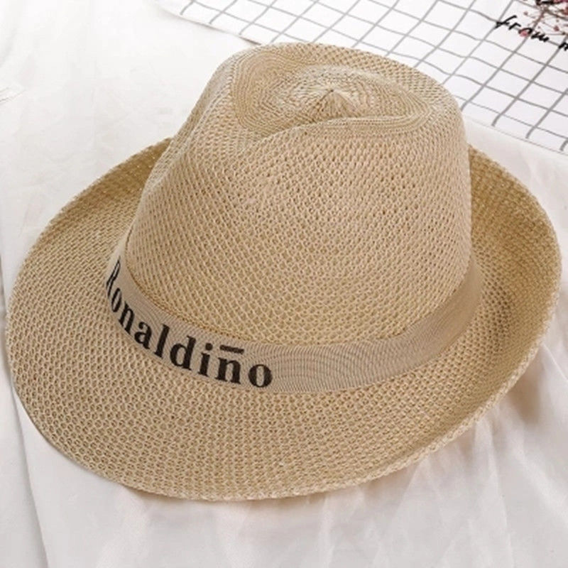 middle-aged and elderly straw hat men summer middle-aged dad jazz hat elderly outdoor sun hat big brim sun hat