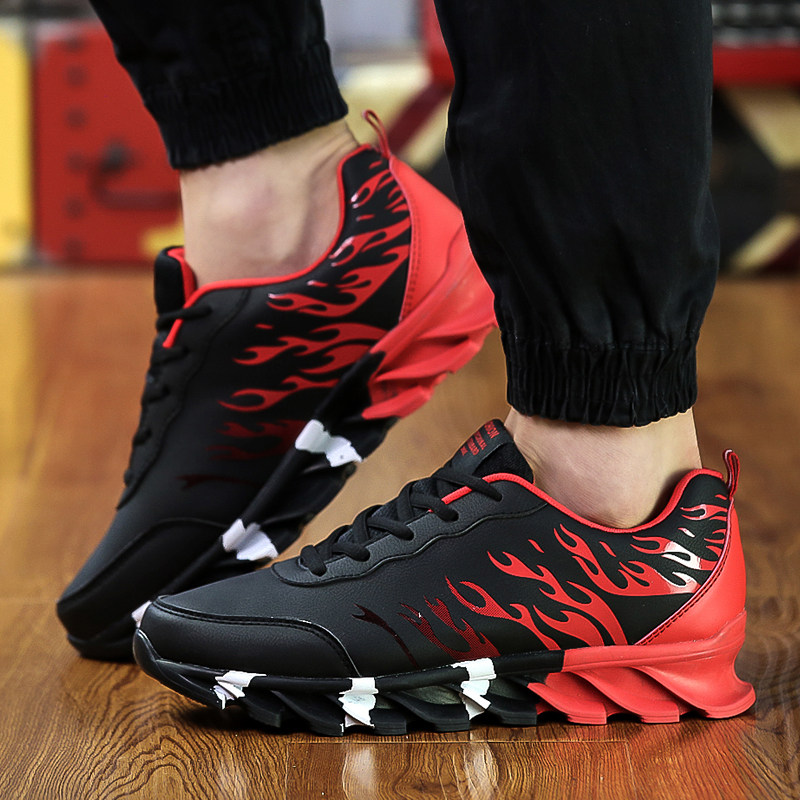 防水鞋男皮面內增高男鞋防水運動鞋男跑步鞋鼕季加絨學生休閑鞋子