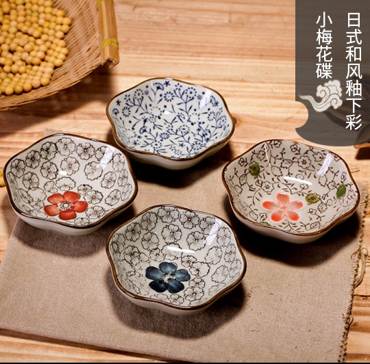 sauce dishes ceramic japanese style tableware 4-inch dish round seasoning dish vinegar dish sauce dish dipped in water dish