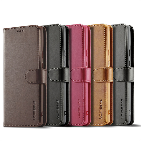 LC.IMEEKE Wallets Folio Flip Magnetic Synthetic Leather Card Holder Folding Stand Business Style 7, 7 Pro Google Pixel Phone
