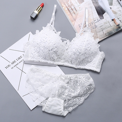 内衣女士套装调整型少女文胸罩学生无钢圈性感蕾丝收副乳性感超薄-淘宝网