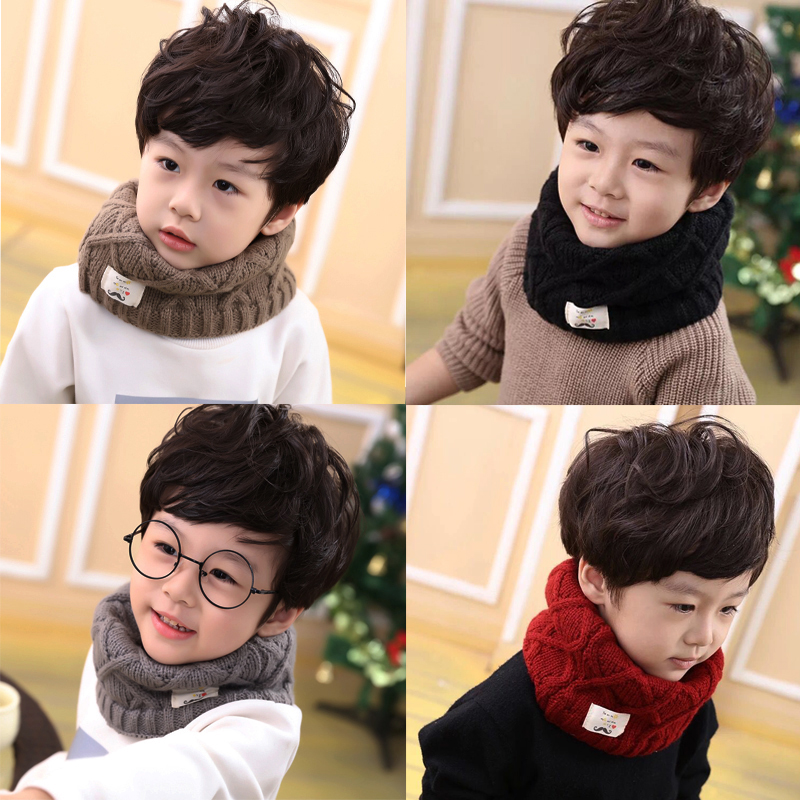 兒童圍巾男童女童鼕季保暖毛線針織嬰兒可愛韓版脖套韓國寶寶圍脖