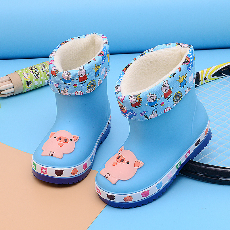 韓國雨靴兒童雨鞋寶寶幼兒小童加絨水鞋防滑1-3 嬰幼男童女童水靴
