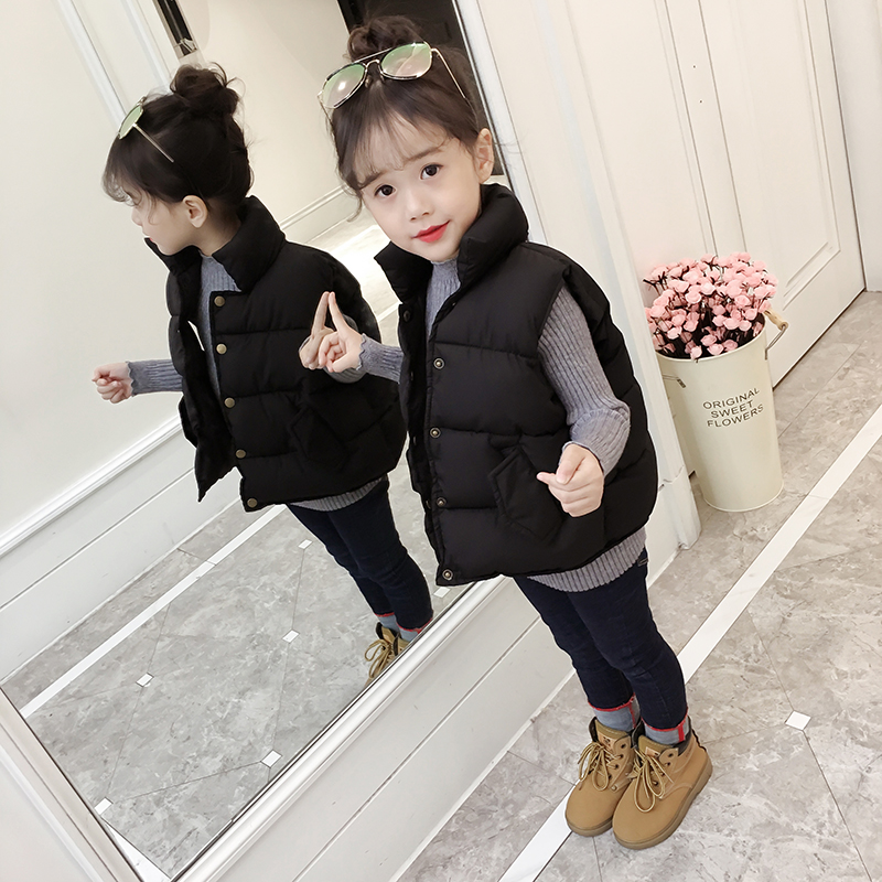 兒童馬甲鼕季加厚外穿2017新款秋鼕款寶寶韓版男童女童羽絨棉外套