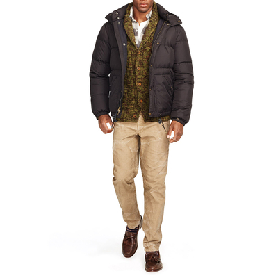 美式复古RL elmwood down jacket 男士连帽厚款面包羽绒服原单