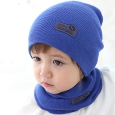 嬰幼兒童帽子圍巾套裝秋鼕季寶寶毛線帽韓版潮男童女童帽1-2-4歲