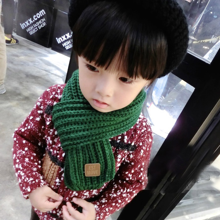 寶寶圍巾秋鼕季保暖韓版男童女童毛線針織加厚圍脖小孩兒童圍巾潮