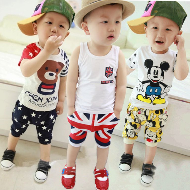 2017新款男童短袖套裝 嬰兒夏季兒童裝寶寶夏裝1-2-3歲衣服韓版潮