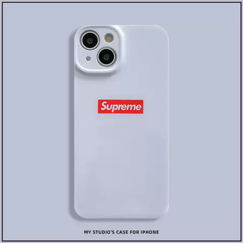Supreme Trendy Fashionable White Red Box Logo Phone Case for iPhone 17, 16, 15, 14, 13 and 12