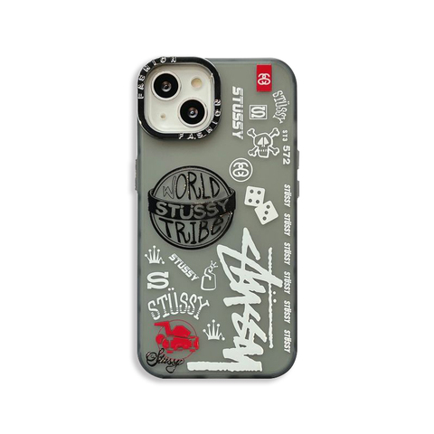 Gray — Stussy Supreme New Frosted Transparent 14, 13, 12 iPhone Case
