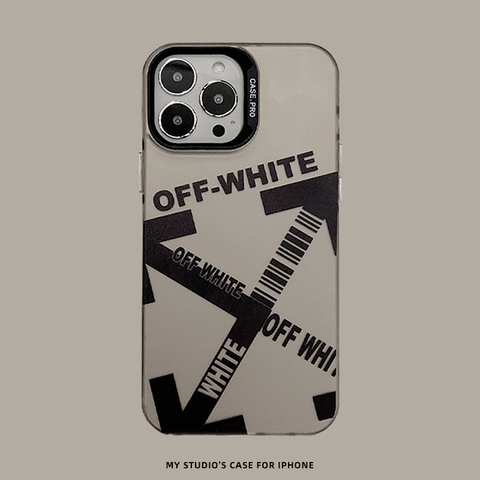 Off-White Arrows Barcode Print iPhone Case