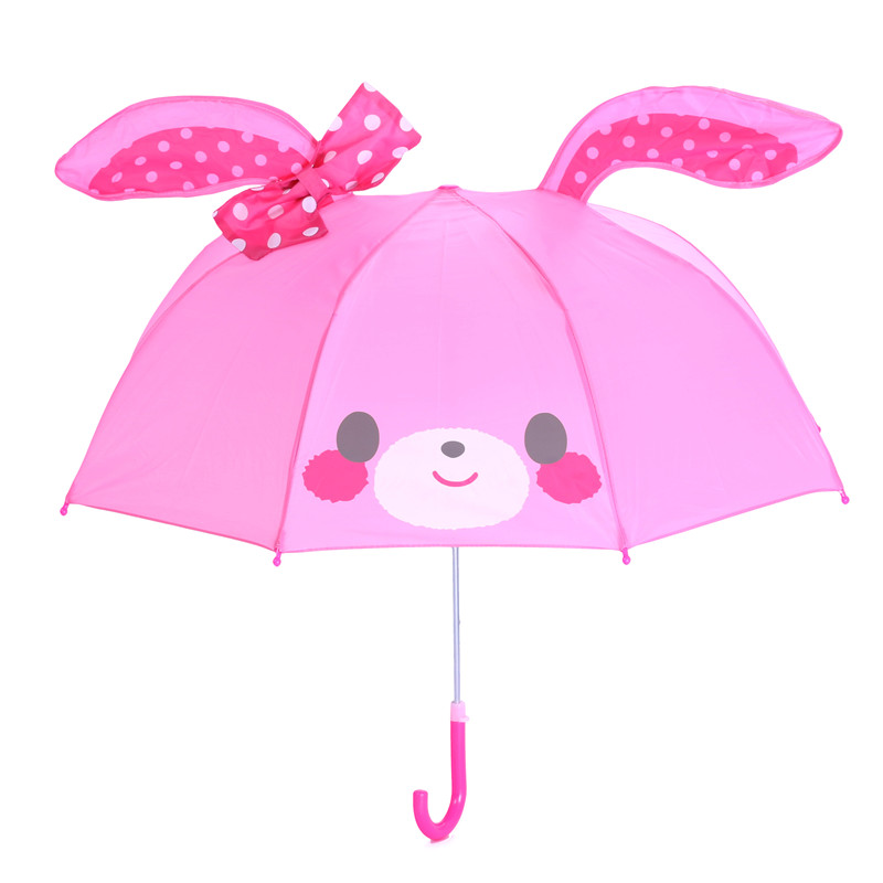 粉粉兔卡通雨傘女童寶寶小雨傘女孩雨傘公主傘小學生兒童傘遮陽傘