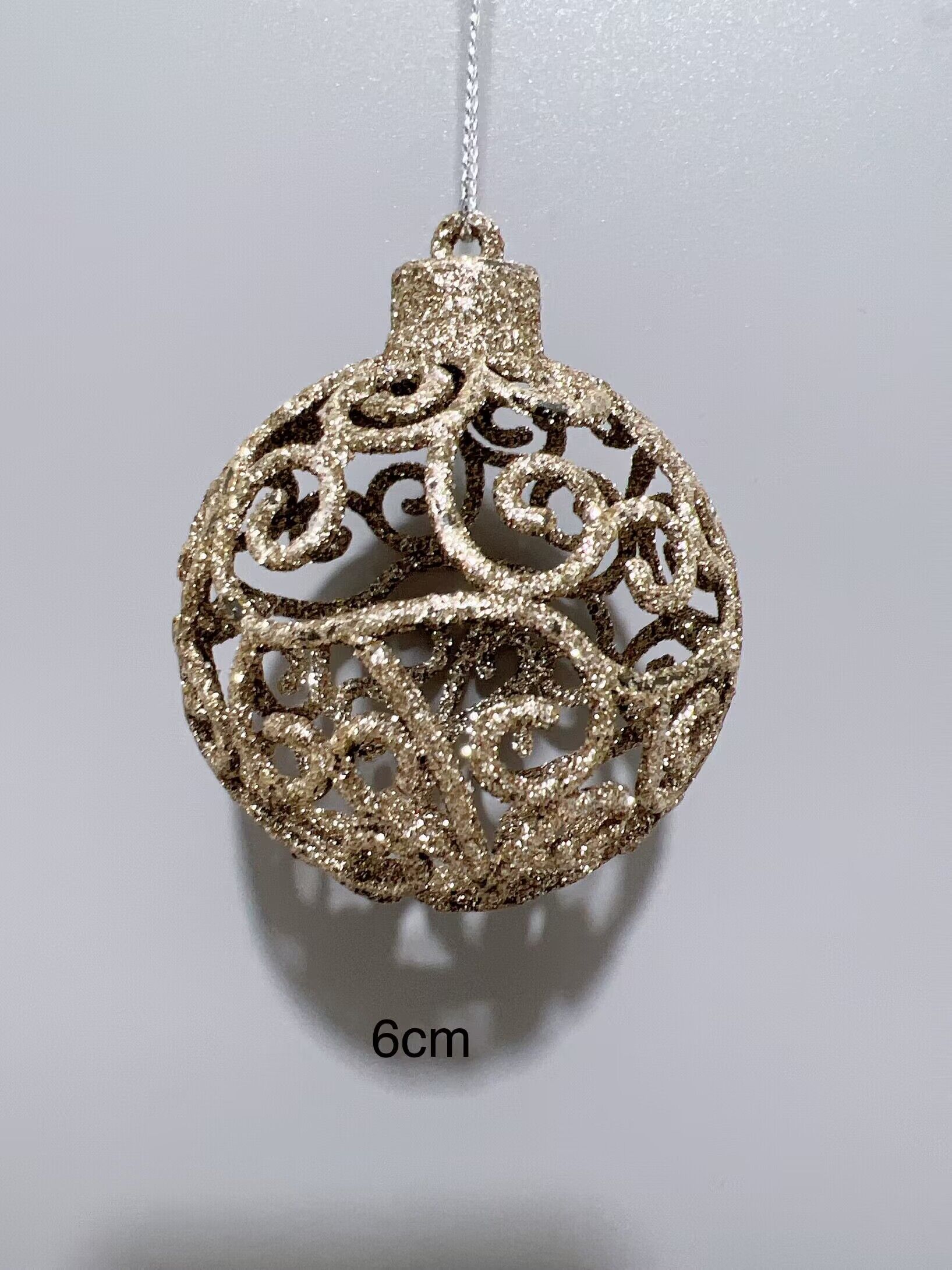 foreign trade export cistmas decorations champagne white pstic hollow cistmas ball pendant cistmas tree pendant 6