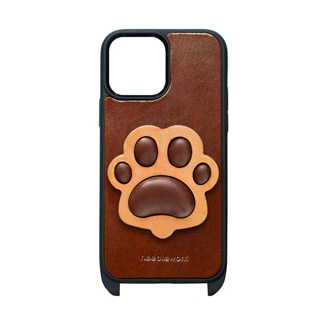 Needlework Cat Crossbody Lanyard Strap Genuine Leather Dog PAWS 15, 14, 13 iPhone Case
