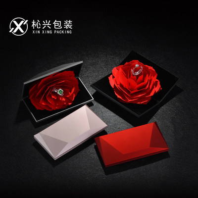 标题优化:新加坡款旋转玫瑰花戒指盒生日求婚表白首饰盒礼物抖音同款包邮